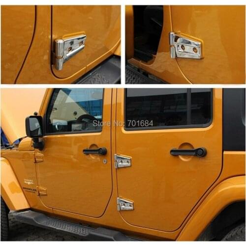 Hot ABS Chrome Trim Side Door Hinges Cover For Jeep Wrangler JK 07 08 09 10 11 12 13 14 2015 4 Doors [QPA212]