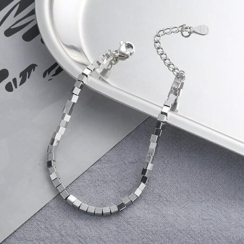 Fashion Square Bead Charm Bracelets &Bangle For Women Girls Jewelry sl124