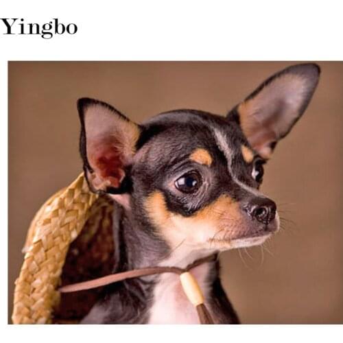 Full Square Round Drill 5D DIY Diamond Painting Chihuahua Picture Diamond Embroidery Mosaic Cute Dog Cross Stitch Kit Decoration