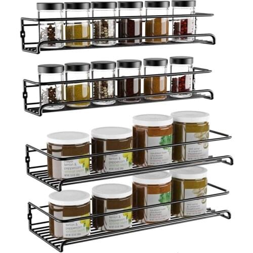 Wall-Mounted Hanging Spice Organizer Kitchen Punch-free Storage Shelf Cupboard Seasoning Spice Storage Rack Restaurant Holder