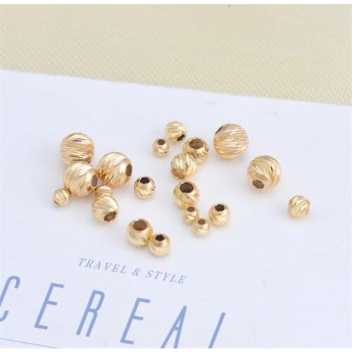 Genuine 18K Yellow Gold Smooth Spacers Crimp & End Beads AU750 DIY Homemade Necklace Pendant Bracelet Material Accessories
