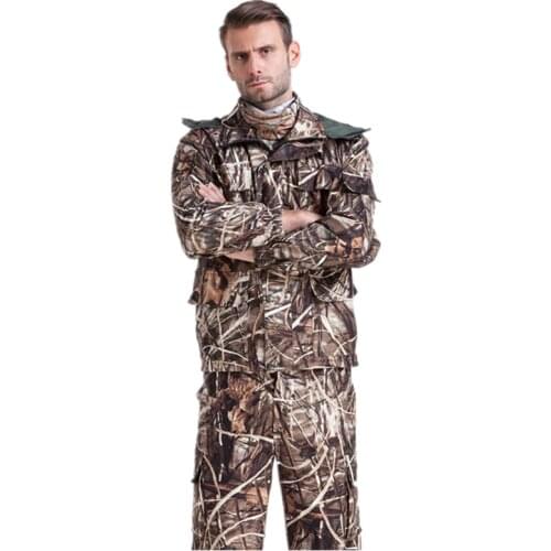 In Autumn Winter reed & bulrush camouflage Outdoor bionic clothing Ghillie Suit Hunting waterfowl clothes Jacket and trousers