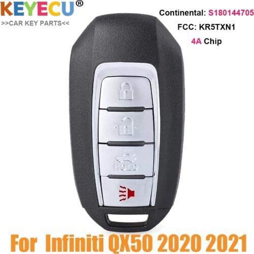 KEYECU S180144705 KR5TXN1 285E3-5NY3 for Infiniti QX50 2020 2021 Smart Proximity Remote Control Car Key 433.92MHz 4A Chip