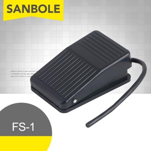 10A IP62 Black Self Reset With Two Meters Wire Metal Shell Electric Button FS-1 Pedal Foot Switch