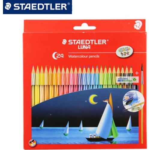 STAEDTLER Water-soluble Colored Pencils Set Watercolor Pencil Drawing Pencil School Stationery Office Art Supply 24 Color 13710C