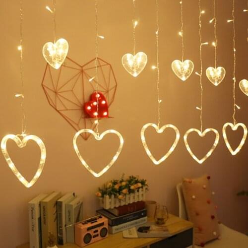 2.5m LED String Light Heart-shaped Lantern Warm White Hollow Heart String Light Decoration Light For Room Wedding Engagement