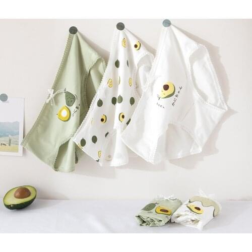 Women Sexy Avocado Panties Cotton high quality white Japanese fruit Briefs Fashion lady Knickers Breathable Underwear Lingeries