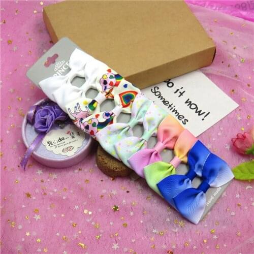 10PCS/Lot Lovely 5 styles Flower Hairpins Grosgrain Ribbon Bows Clips 2020 Korean Creativity Hair Accessories For Baby Girls NEW