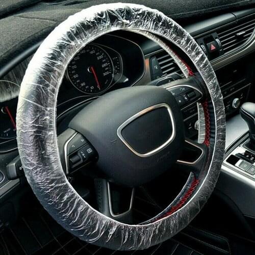 100 Pcs Universally Vehicle Car Disposable Plastic Steering Wheel Protector Cover Waterproof For Car Interior Accessories
