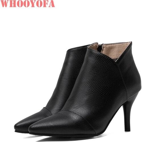 Autumn Brand New Glamour Black Tan Women Ankle Boots Pointed Toe High Heels Lady Shoes Plus Big Small Size 12 30 43 45 48