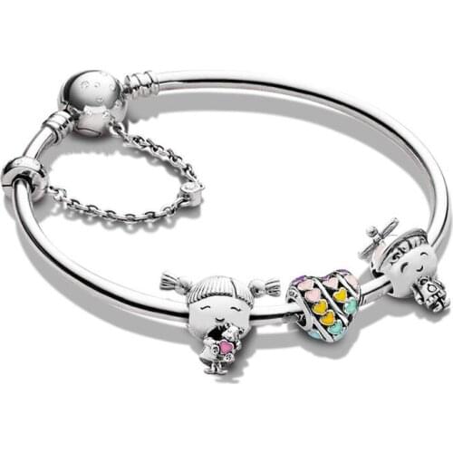 DIY female charm 925 sterling silver original Pandora bracelet fun childlike crystal jewelry bracelet jewelry gift