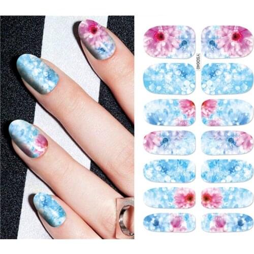 1 sheet DIY Nail Art Water Transfer Stickers Water Drop Ice slider adhesive Watermark Decals Women Beauty Wedding Nails