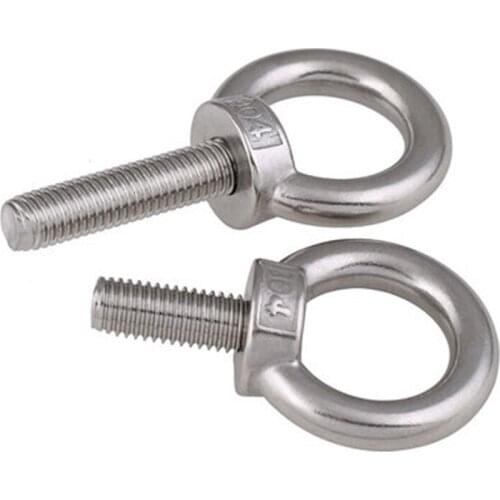 1Pcs M12 M14 M16 M18 M20 M24National Standard 304 Stainless steel Ring Lengthen Screw bolts Lifting Rings Screws Length 20-50mm