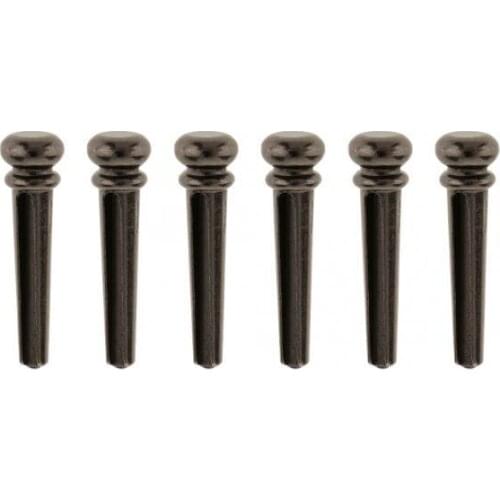 2x 6 Pieces Guitar Bridge Pin Peg Nail Metal End Pins for Repair Parts Black