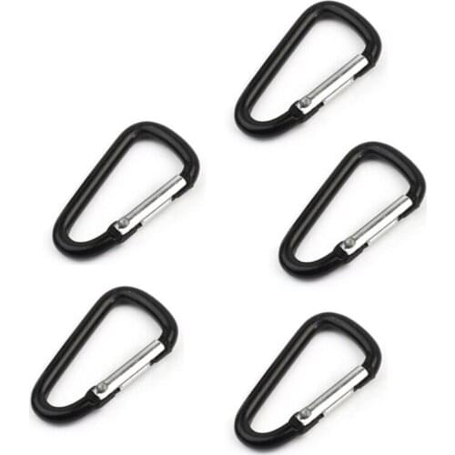 5pcs Aluminum Alloy D Carabiner Spring Snap Clip Hooks Keychain Climbing Carabiner Camping Accessories