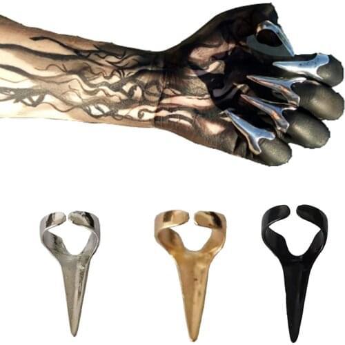 5 Pcs/Lot Wholesale Hot Retro Punk Cool Rock Gothic Talon Nail Finger Claw Spike Rings Jewelry Party Cosplay Gift