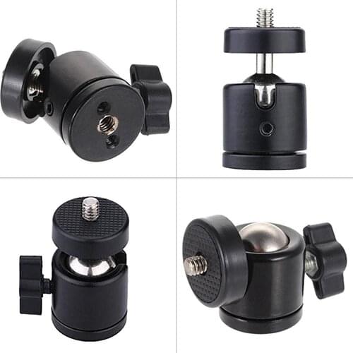 50% Hot Sales Black Mini 1/4inch 360 Swivel Ball Head Screw for Camera Tripod DSLR Monopod