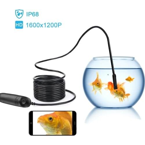 8mm 1200P Telescoping Handheld Wifi Endoscope Inspection Camera Waterproof 2.0MP Semi-Rigid WiFi Borescope For iOS Android