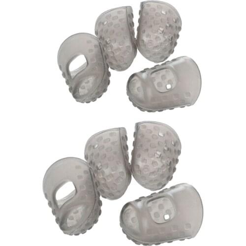 8 Pcs Gray New Soft Silicone Guitar Thumb Finger Picks Protector Fingertips (4 Pcs XXS & 4 Pcs XS )