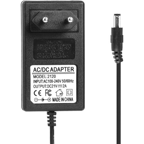 Power Supply Charger Adapter 21V 2A 18650 Lithium Battery Charger DC5.5mm Power Adapter Charger for LED Light Strips (EU)