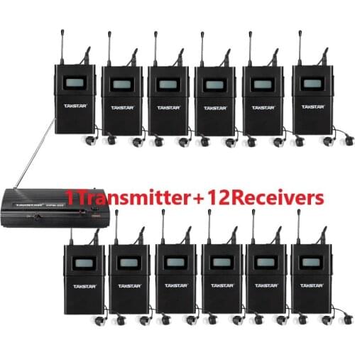 Takstar wpm-200 / WPM200 Wireless Monitor System UHF In-Ear Stereo Wireless Headset Stage monitors 1 Transmitter+12 Receivers
