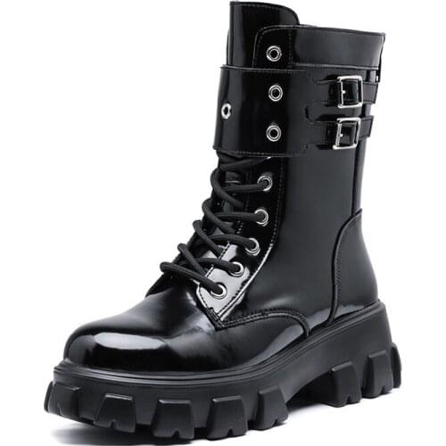 Womens Ankle Boots Split Leather High Heels Female Shoes 2021 Autumn Winter Warm Plush Woman Ankle Boots Plus Size 43 Shoes