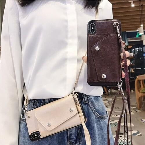 Wallet strap case for samsung galaxy A70 50 40 30 20 10 A50S 30S 10S M10 A10E A20E A90 5G case cover luxury leather card shoulde