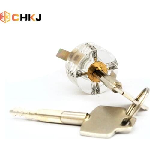 CHKJ Cross Key Locks for Door Drawer Cabinet Pick Set Transparent Cutaway Practice Lock Training Skill For Locksmith Practice