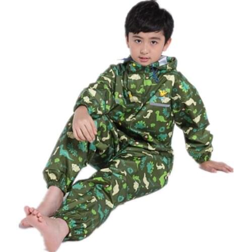 Dinosaur boys raincoat for children,hood waterproof rain coat for children jumpsuit rain suit,students baby rain coat poncho