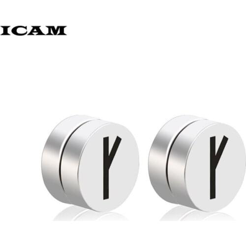 ICAM Punk Mens Strong Magnet Magnetic Ear Stud Non Piercing Earrings Fake Earrings Gift for Boyfriend Lover Punk Jewelry
