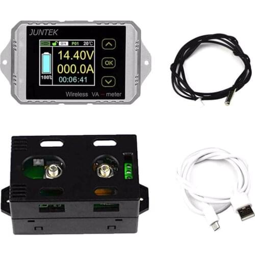 JUNTEK Ammeter DC 120V 300A Wireless Battery Coulometer Capacity Voltage Current Power Meter KWH Tester Energy Meter Monitor