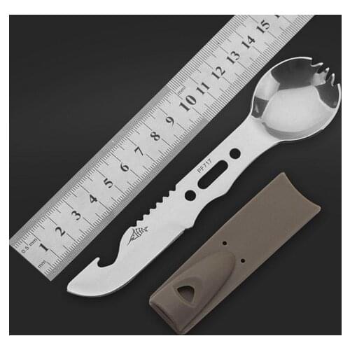 Camping fork spoon Knife with Whistle For Fishing Outdoor EDC Tools survival knife self-defense for fishing fork spoons knives