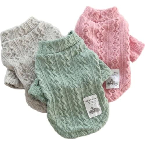 Classic Solid Puppy Dog Sweater Winter Warm Clothing for Small Dogs Costume Chihuahua Coat Knitting Crochet Cloth Jersey