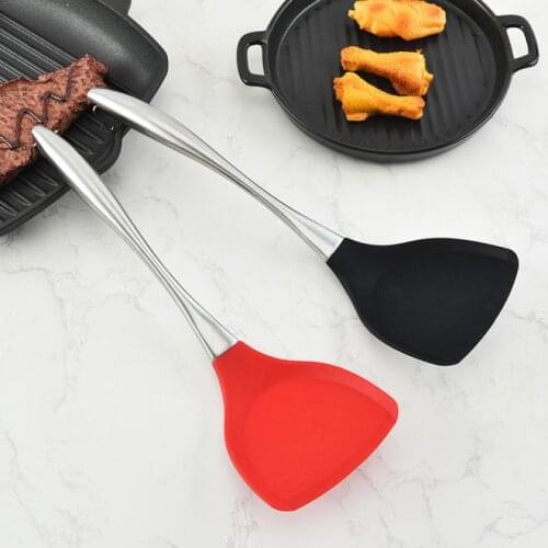 Kitchen Accessories Stainless Steel Silicone Spatula Non-Stick Pan Hollow Handle Soup Spoon Spatula Kitchenware Set Kitchen Set