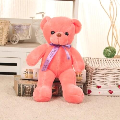 About 35cm cute teddy bear plush toy sunset red bear soft doll,Christmas gift w1958