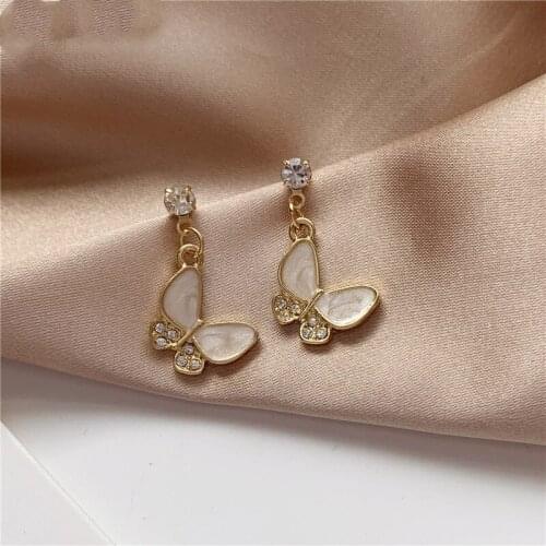Cute Classic Butterfly Drop Earrings Pendientes Temperament Earing Korean Earrings for Women Girls Eat Jewelry Gift Wholesale