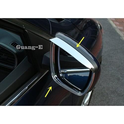 For Renault Kadjar 2016 2017 2018 2019 2020 Car Rear Rearview Glass Mirror Trim Frame Rain Shield Sun Visor Shade ABS Chrome