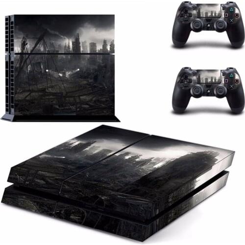 New City ruins Decal Skin Sticker For Sony Playstation 4 PS4 Console protection film +2Pcs Controller