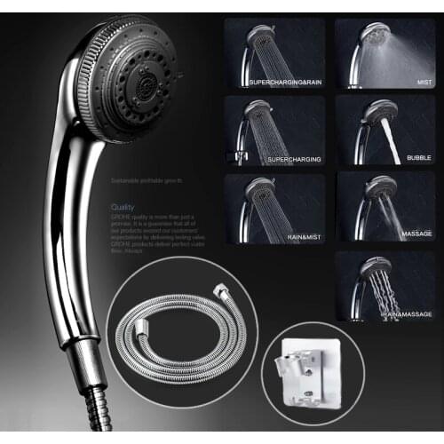 Shower Head Rain Shower Head Hand Shower Multifunction Adjustable High Pressure Shower Head Water Saving Spa Shower Head Suit