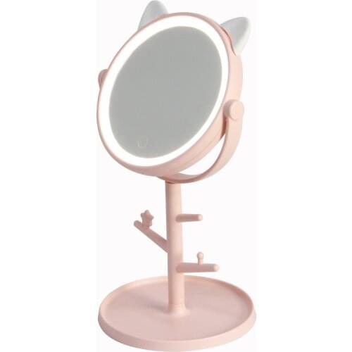 Led Light Makeup Mirror Table Desktop Countertop Base Use For Bathroom Travel Normal Magnifying Stand Led Mirror With Usb Cable