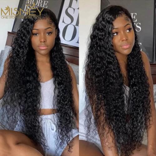 Water Wave Wig HD Lace Frontal Wig Pre Plucked Misney Wigs 13x4 Lace front Wig Human Hair Wigs for Women Free Shipping