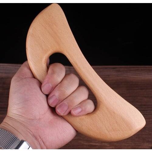 Guasha Board Beech Scraper Neck Body Plate Tool Acupuncture Spa Therapy Blood Circulation Relaxation Facial Meridian Massage
