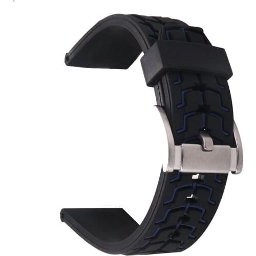 BEAFIRY Soft Silicone Rubber Watch Band Strap20 22 24mm Waterproof Watchband blue k red orange