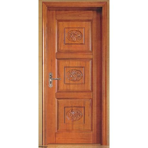 Luxury Carving Designs Thailand Oak Interior Single Solid Wood Door C010