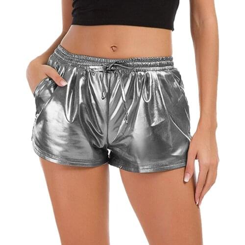 Sexy Women PVC Shiny mid Rise Waist Hot Short Faux Leather Black red Mini Shorts Club Dance Sexy Wear Exotic hot short