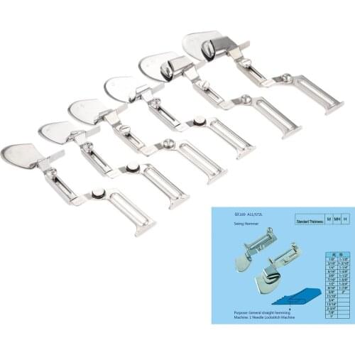 1 Needle Industrial Lockstitch Sewing Machine A11 Swing Hemmer Overlock Folder Binder fit For Juki Singer Brother 1/8"-1"