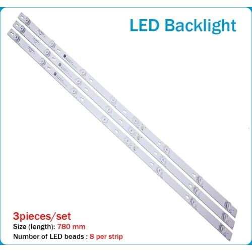 LED backlight strip 8 lamp for TCL 43"TV D43A810 L43F1B L43P1A-F 43HR330M08A2 V5 Shine0n 2D02636 DS-4C-LB4308-HR02J