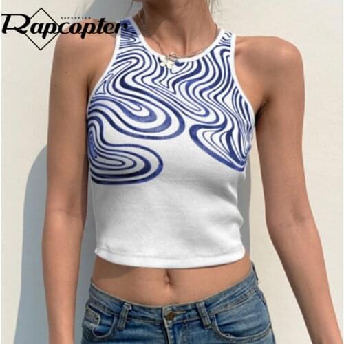 Rapcopter Paisley Hot Camis y2k Retro Crop Top Knitted Corset Top Women Sleeveless Tank Top Fashion Streetwear Summer Sweats 90s