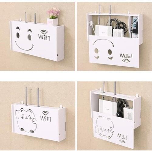 Wifi Router Shelf Storage Box Cable Power Wire Bracket Storage Boxes Wireless Plug Organizer Shelf Wall Mounted Wall Organizer