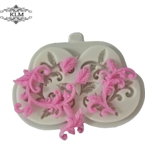 KLM-00170 Baroque Style Curlicues Scroll Lace Fondant Silicone Mold for Sugarcraft Cake Border Decoration Cupcake Topper, Jewelr